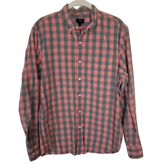 J. Crew Other - J. Crew Plaid Button-Down Shirt Men's Medium Coral Blue/Green Slim Long Sleeve